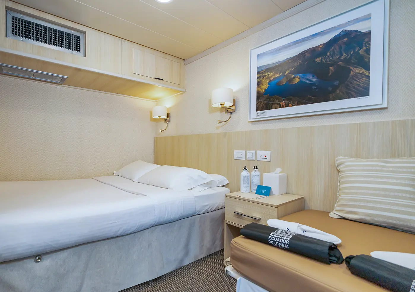 Isabela II Family Cabin Classic family cabin interior on the Isabela II luxury yacht