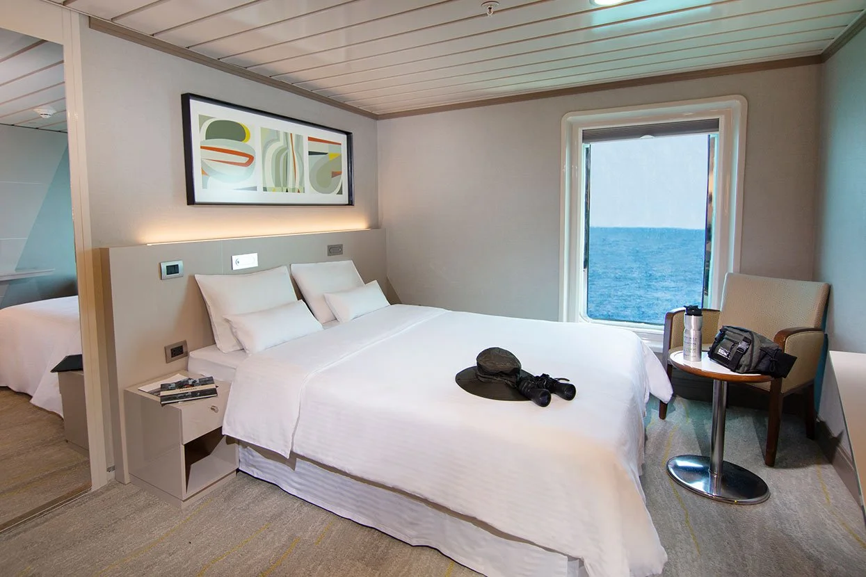 La Pinta Interconnected Luxury Cabin Interconnected luxury cabin interior aboard La Pinta yacht