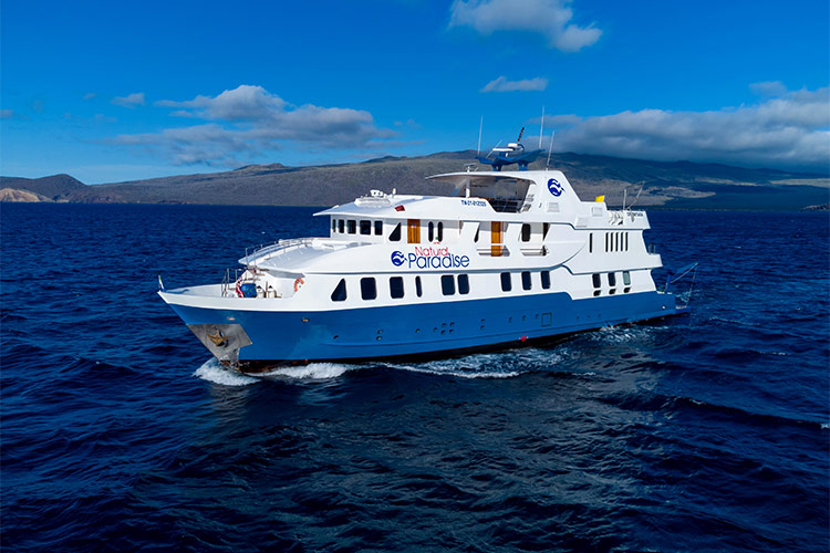 Natural Paradise Luxury Class Cruise Natural Paradise luxury yacht anchored in the Galapagos