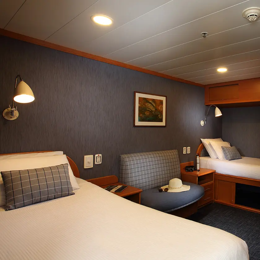 Isabela II Spacious Cabin Spacious cabin aboard the Isabela II yacht in the Galapagos