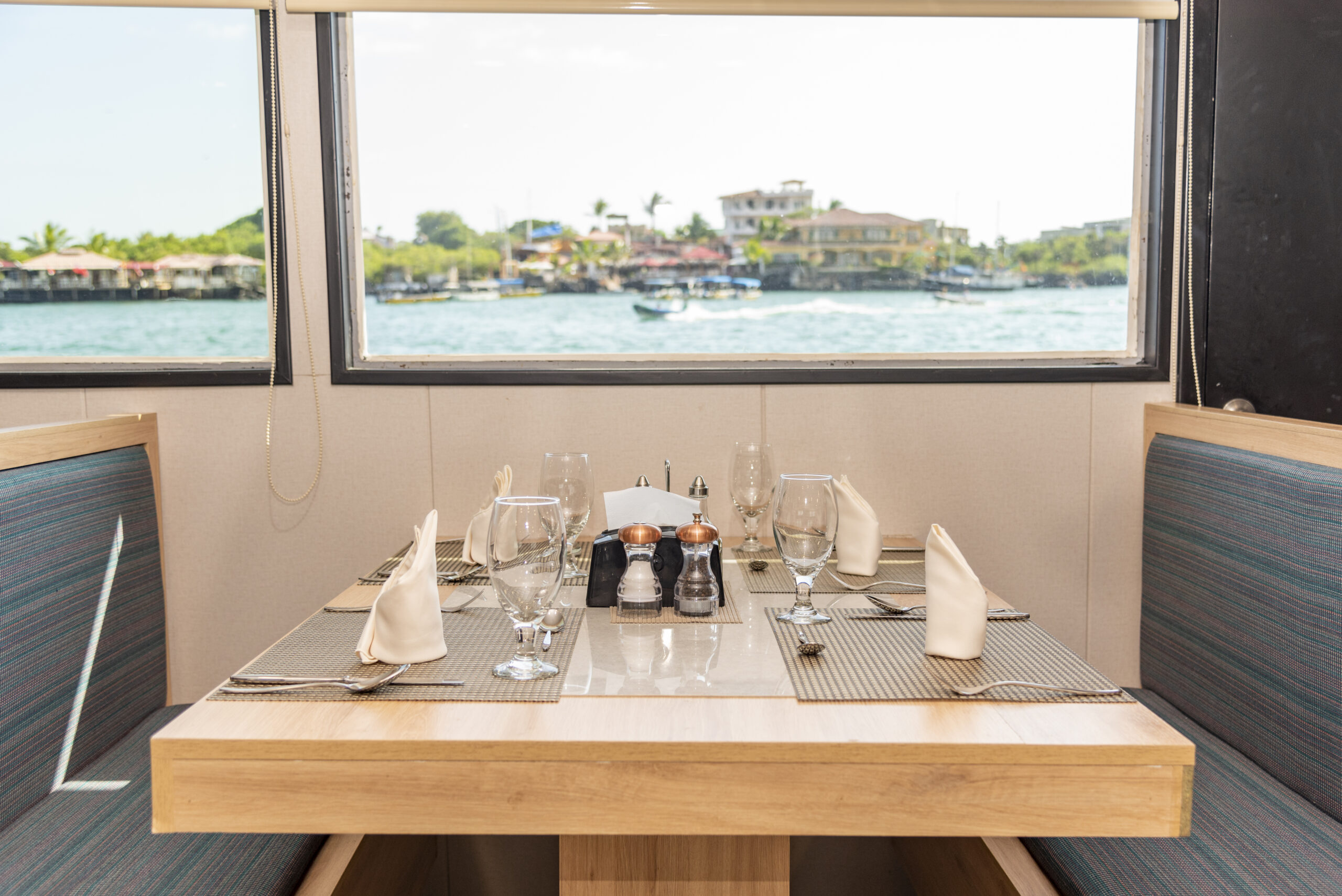 Dining Area – Bonita Cruise Indoor dining area on the Bonita cruise with elegant decor