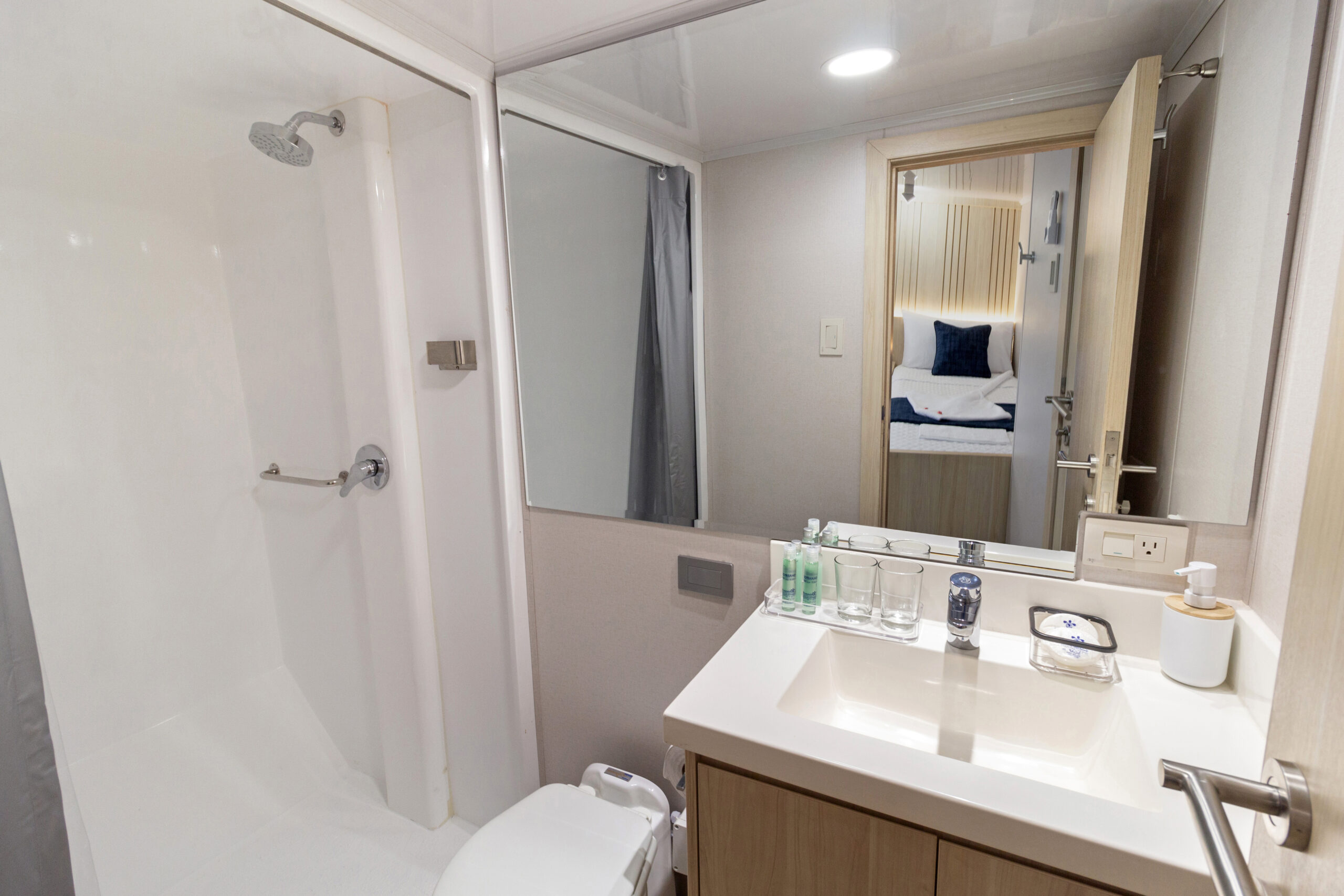 Bathroom - Galaxy Orion Exclusive Modern bathroom onboard the Galaxy Orion Exclusive cruise ship