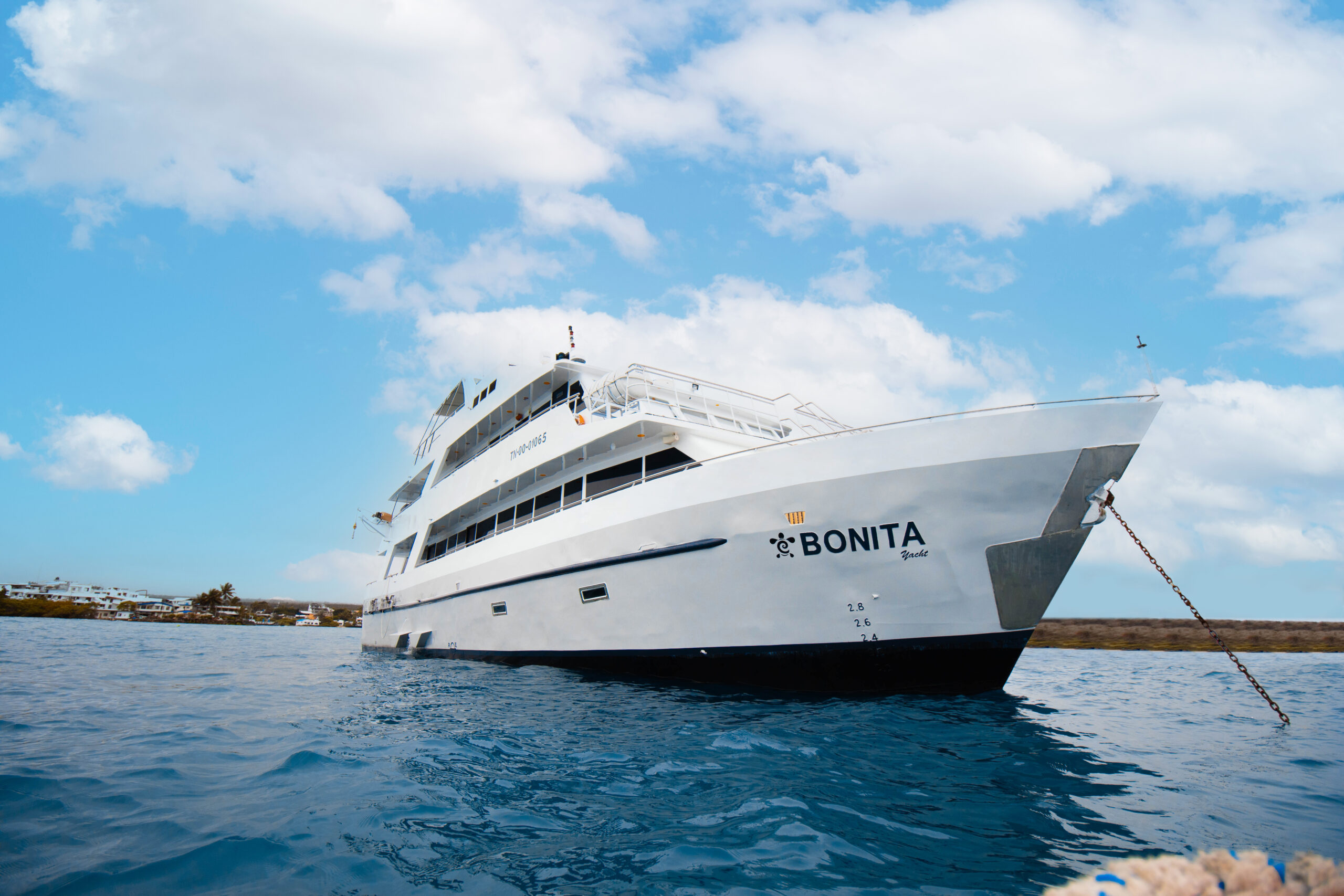 Bonita Tourist Superior Class Cruise – Galapagos Adventure Bonita tourist superior class cruise ship sailing through crystal-clear waters