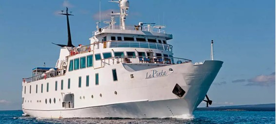La Pinta Luxury Class Cruise La Pinta luxury expedition vessel at sea