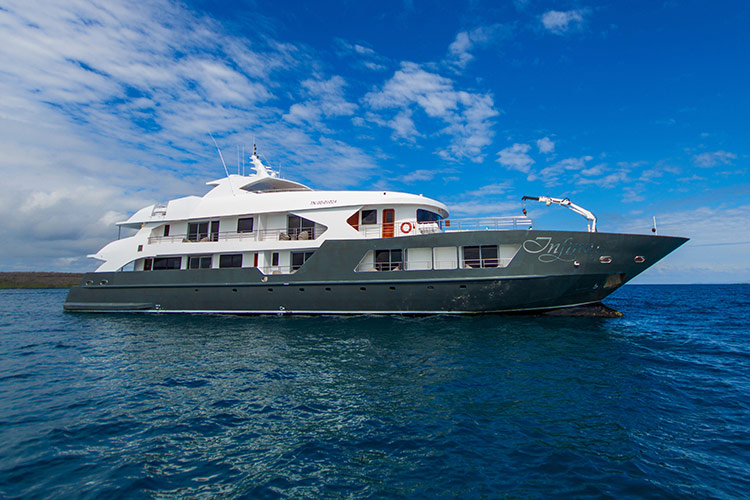 Infinity Luxury Class Cruise Elegant exterior of the Infinity luxury yacht