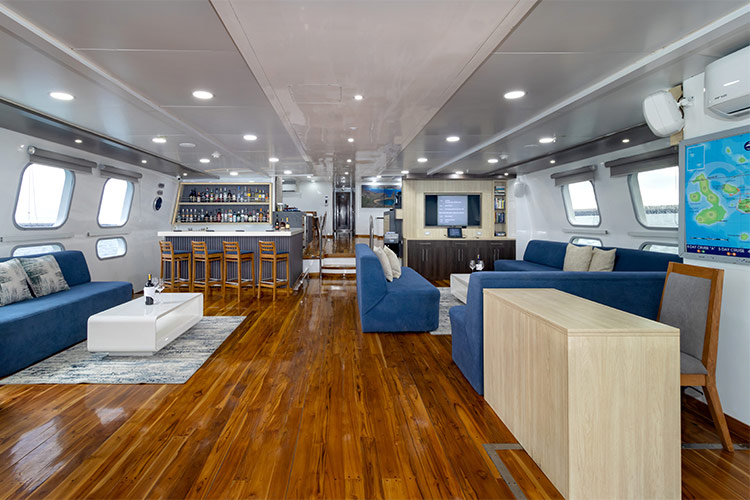 Natural Paradise Social Area Social lounge area on Natural Paradise yacht
