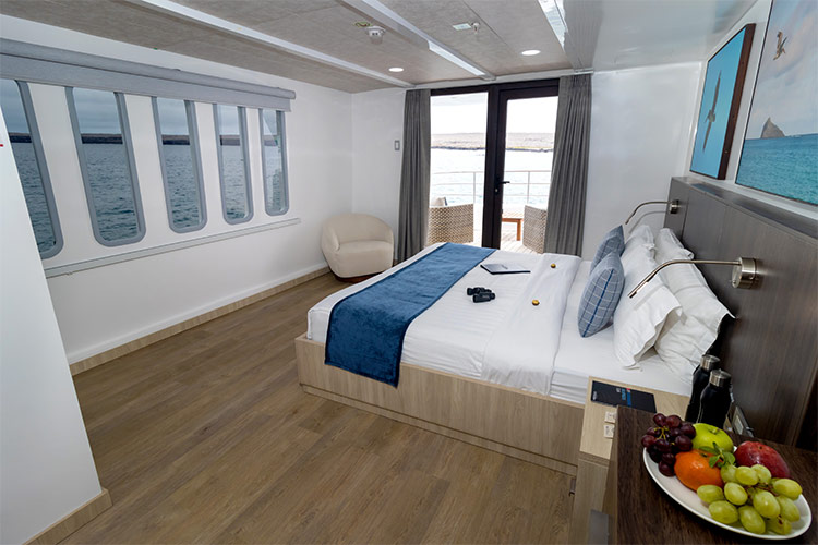 Natural Paradise Suite Upper Deck View Another view of the luxury suite on the upper deck of Natural Paradise yacht