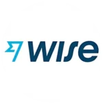 Wise logo: blue wordmark with a teal geometric symbol on a white background